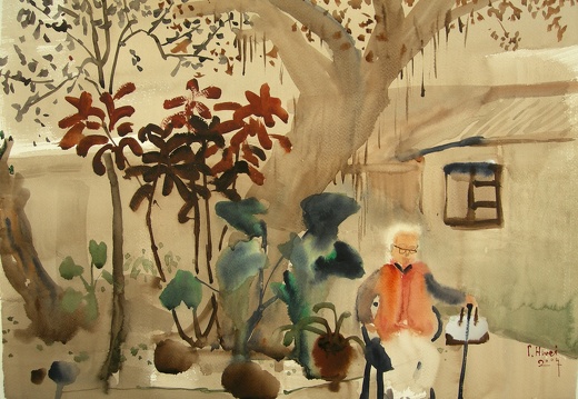 W014 老奶奶在院中