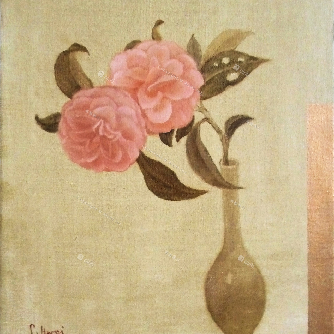 T001 Pink Camellia, Imitate the Song Dynasty style I