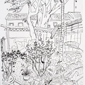 D011 Courtyard- Pen Drawing