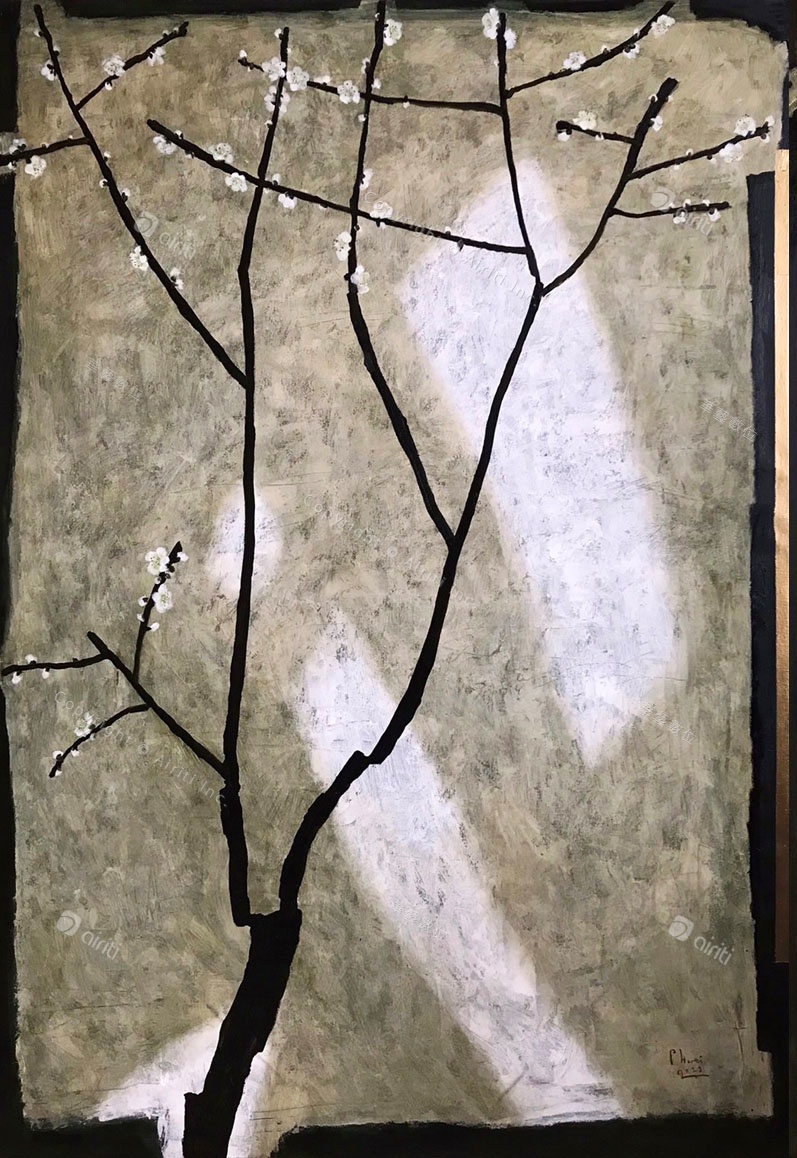 Plum blossoms in Courtyard II (2 canvas) 