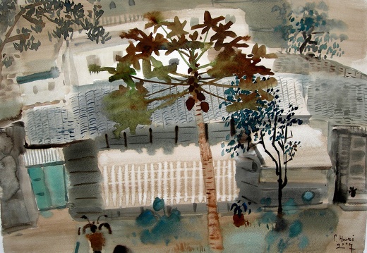 W012 Papaya tree in the Courtyard