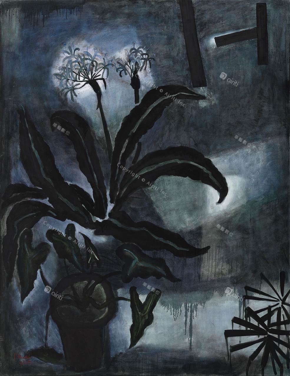 C042-1 月光如水 (五聯屏)-1-80F-2010.jpg