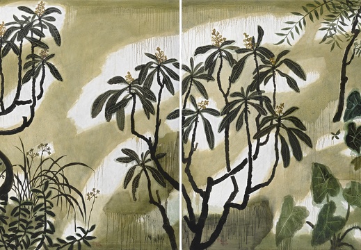 043 Blooming in Courtyard - the Loquat (4 canvas)