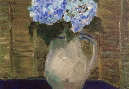 S006 Blue Hydrangea with a Quiet Night