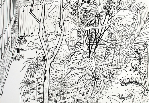 D029 Courtyard- Pen Drawing