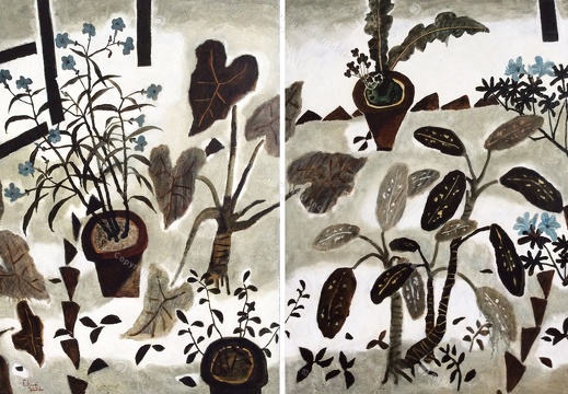 The Old Courtyard- Happy Flowerbed (2 canvas) 
