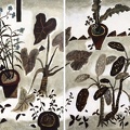 The Old Courtyard- Happy Flowerbed (2 canvas)