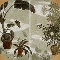 The Golden Days in Courtyard (2 canvas)